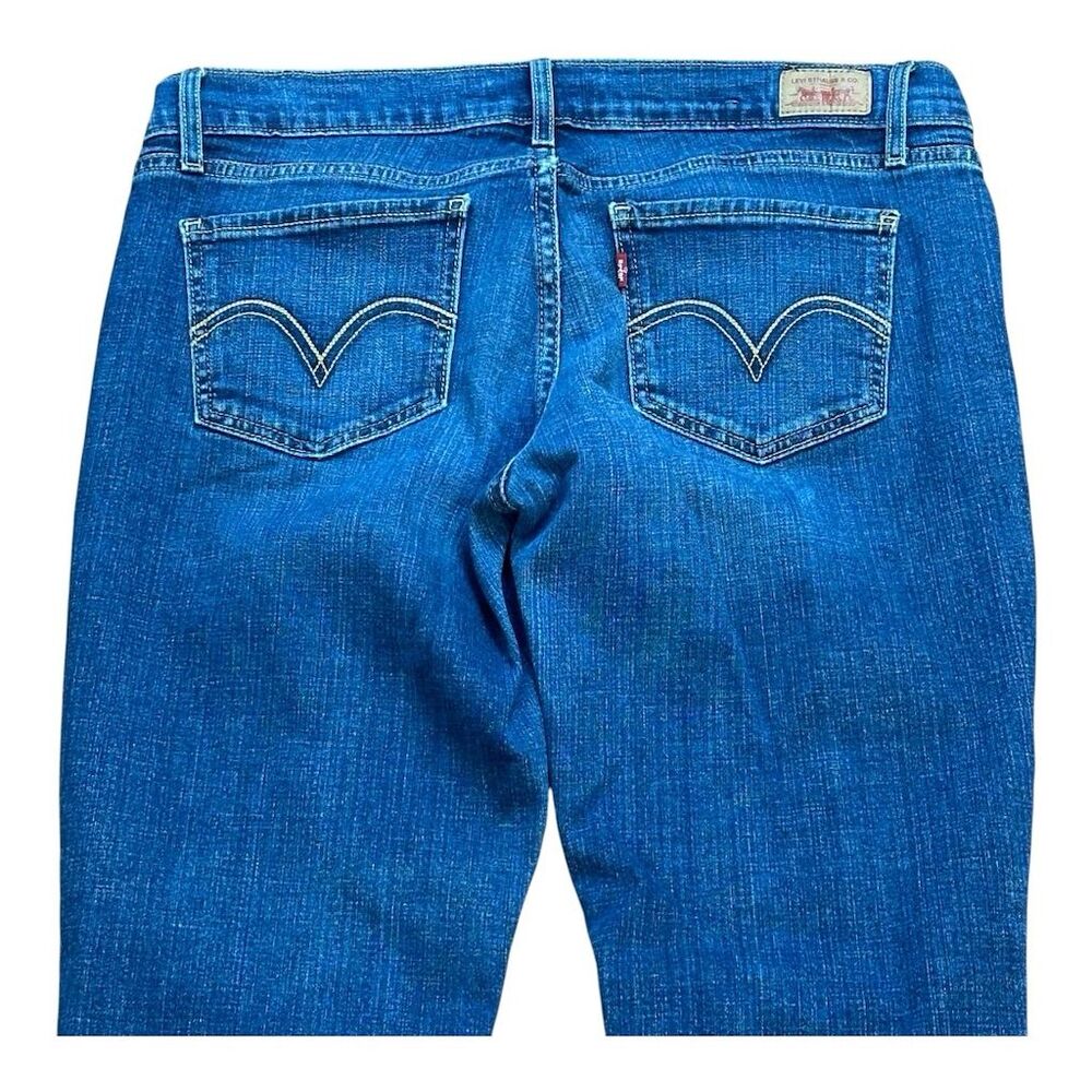 Levi's Women's Too Super Low 524 Bootcut Jeans Size 13 Blue Dark Wash - Picture 3 of 15